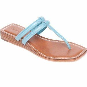 Bernardo Women's Ozette Crocco Embossed Leather Thong Slide